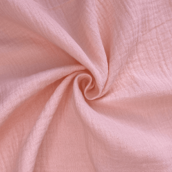 Ткань Муслин Жатый, цвет Нежно-Розовый (на отрез)  в Ступино