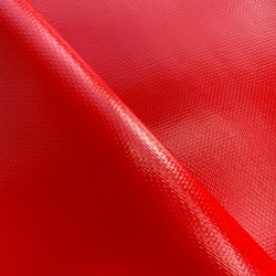 Ткань ПВХ 600 гр/м2 плотная, Красный (Ширина 150см), на отрез  в Ступино