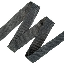 Окантовочная лента-бейка, цвет Чёрный 22мм (на отрез)  в Ступино