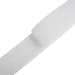 Контактная лента 25мм цвет Белый (велькро-липучка, на отрез)  в Ступино