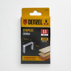 Denzel Скобы, 8 мм, для мебельного степлера, тип 53, 2000 шт.  в Ступино