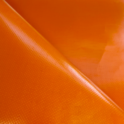 Ткань ПВХ 450 гр/м2, Оранжевый (Ширина 160см), на отрез  в Ступино