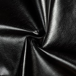 Ткань Дерматин (Кожзам) для мебели, цвет Черный (на отрез)  в Ступино