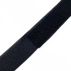 Контактная лента 40мм (38мм) цвет Черный (велькро-липучка, на отрез)  в Ступино